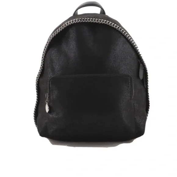 Stella McCartney Falabella Front Zip Backpack Shaggy Deer Mini Black Stella McCartney Mini Quilted Shaggy Deer Front Zip  main image 4